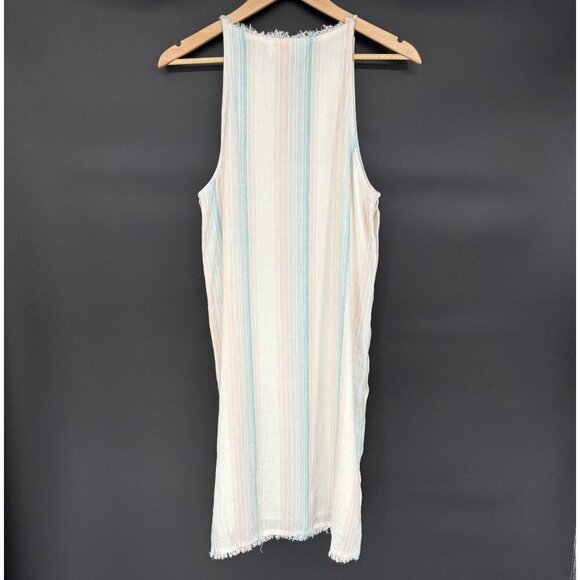 Cloth & Stone Womens Sleeveless Striped Dress S Pastel Blue & Pink Button Accent - Picture 2 of 13
